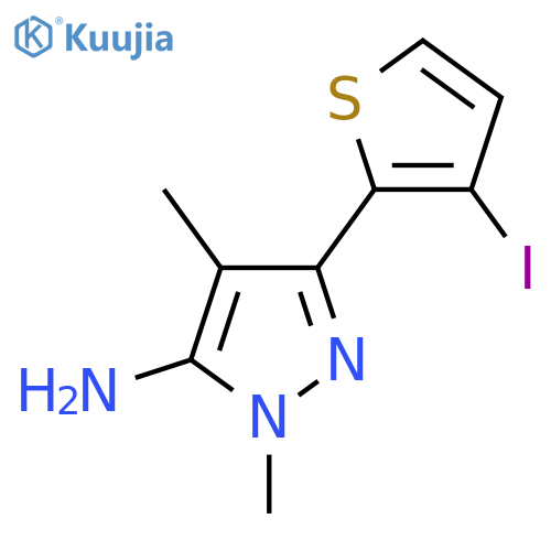 3-(3-Iodothiophen-2-yl)-1,4-dimethyl-1H-pyrazol-5-amine structure