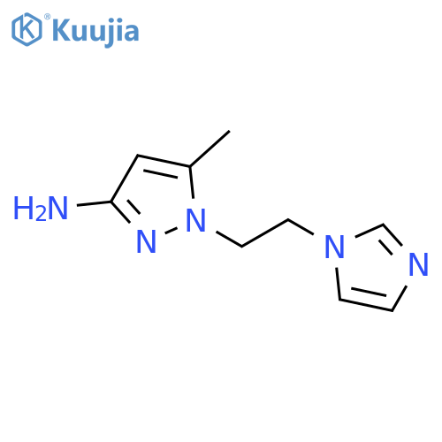 1H-Pyrazol-3-amine, 1-[2-(1H-imidazol-1-yl)ethyl]-5-methyl- structure