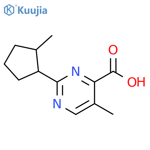 4-Pyrimidinecarboxylic acid, 5-methyl-2-(2-methylcyclopentyl)- structure