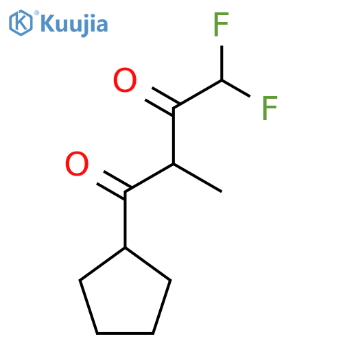 1-Cyclopentyl-4,4-difluoro-2-methylbutane-1,3-dione structure