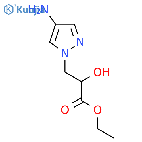 ethyl 3-(4-amino-1H-pyrazol-1-yl)-2-hydroxypropanoate structure