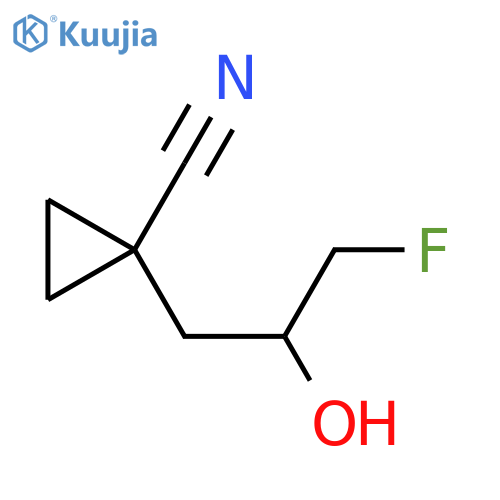 1-(3-Fluoro-2-hydroxypropyl)cyclopropane-1-carbonitrile structure