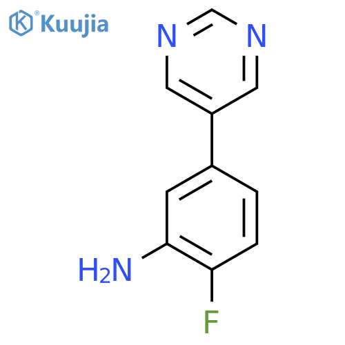 2-Fluoro-5-(pyrimidin-5-yl)aniline structure