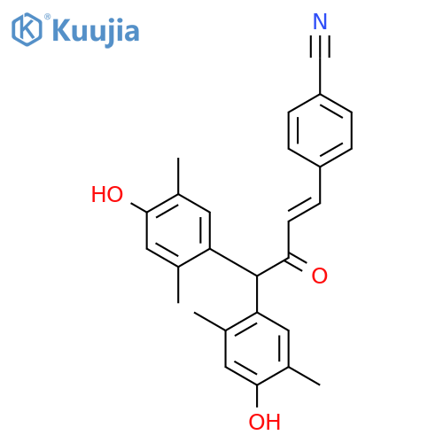 Benzonitrile, 4-[4,4-bis(4-hydroxy-2,5-dimethylphenyl)-3-oxo-1-butenyl]- structure