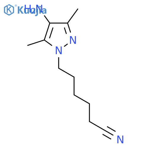 6-(4-amino-3,5-dimethyl-1H-pyrazol-1-yl)hexanenitrile structure