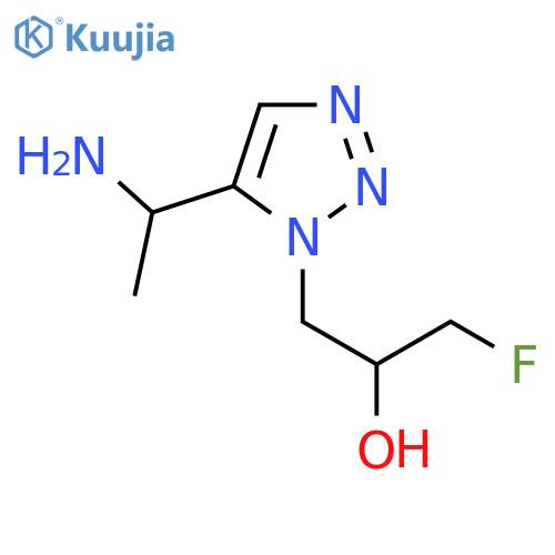 1-[5-(1-aminoethyl)-1H-1,2,3-triazol-1-yl]-3-fluoropropan-2-ol structure