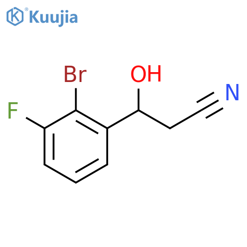 2-Bromo-3-fluoro-β-hydroxybenzenepropanenitrile structure