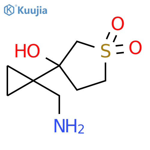 Thiophene-3-ol, 3-[1-(aminomethyl)cyclopropyl]tetrahydro-, 1,1-dioxide structure