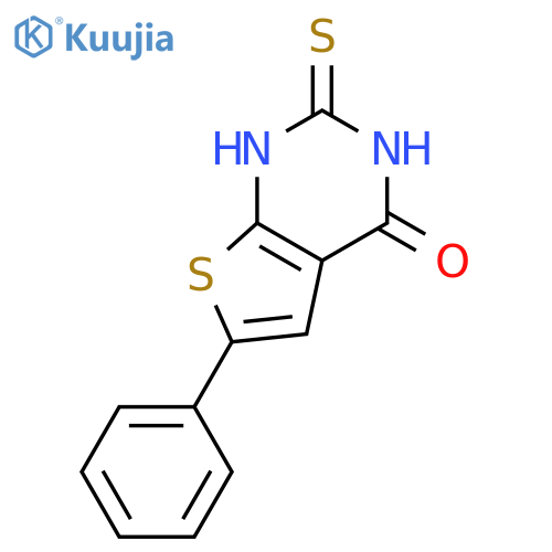 Thieno[2,3-d]pyrimidin-4(1H)-one, 2,3-dihydro-6-phenyl-2-thioxo- structure