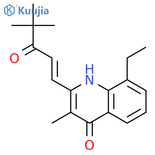 4(1H)-Quinolinone, 2-(4,4-dimethyl-3-oxo-1-pentenyl)-8-ethyl-3-methyl- structure