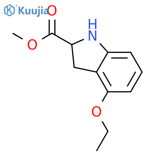 1H-Indole-2-carboxylic acid, 4-ethoxy-2,3-dihydro-, methyl ester structure