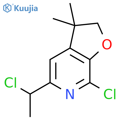 Furo[2,3-c]pyridine, 7-chloro-5-(1-chloroethyl)-2,3-dihydro-3,3-dimethyl- structure