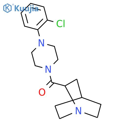 (1-Azabicyclo[2.2.2]octan-2-yl)[4-(2-chlorophenyl)piperazin-1-yl]methanone structure