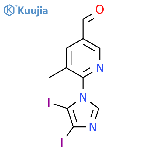 6-(4,5-diiodo-1H-imidazol-1-yl)-5-methylpyridine-3-carbaldehyde structure