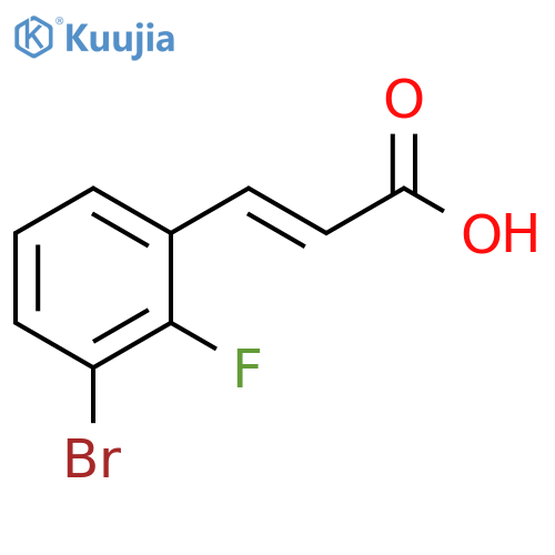 (E)-3-(3-Bromo-2-fluorophenyl)acrylic acid structure