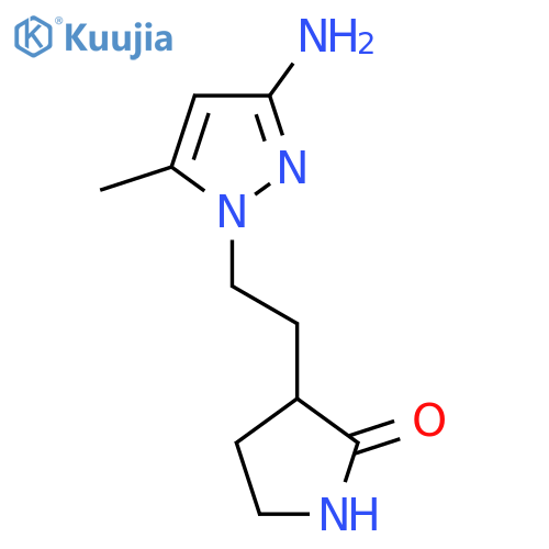 3-[2-(3-amino-5-methyl-1H-pyrazol-1-yl)ethyl]pyrrolidin-2-one structure