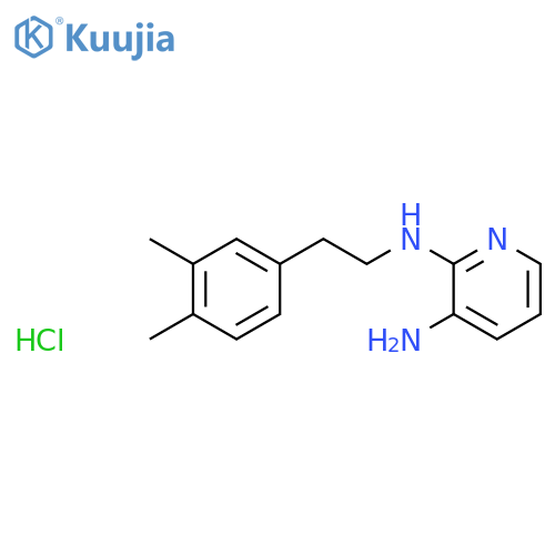 N~2~-[2-(3,4-dimethylphenyl)ethyl]pyridine-2,3-diamine hydrochloride (1:1) structure