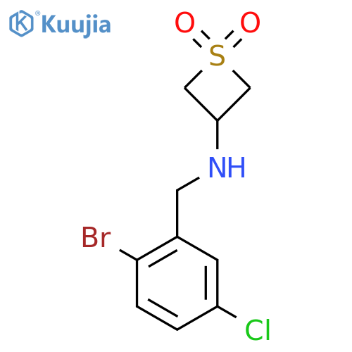 3-{[(2-Bromo-5-chlorophenyl)methyl]amino}-1lambda6-thietane-1,1-dione structure