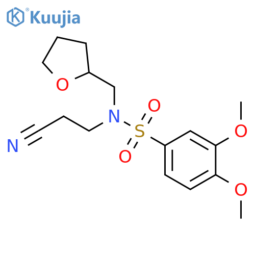 Benzenesulfonamide,N-(2-cyanoethyl)-3,4-dimethoxy-N-[(tetrahydro-2-furanyl)methyl]- structure