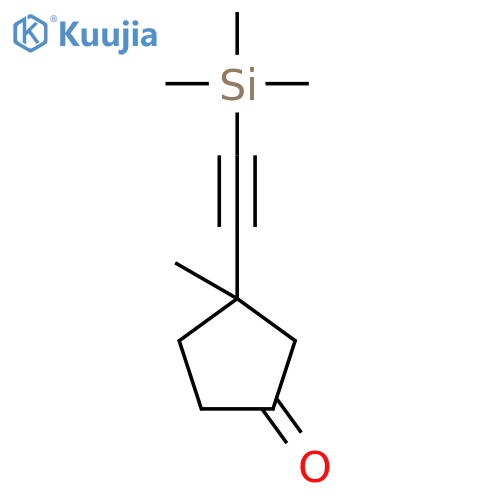 Cyclopentanone, 3-methyl-3-[(trimethylsilyl)ethynyl]- structure
