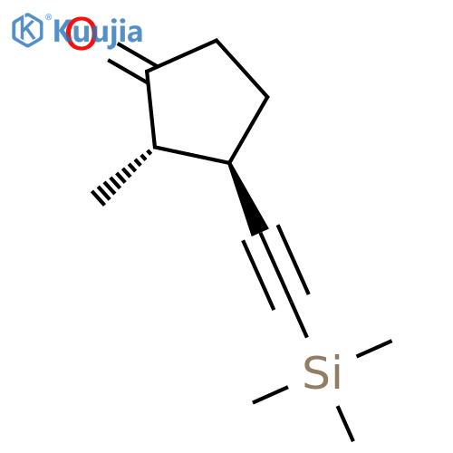 (2S,3R)-2-Methyl-3-[(trimethylsilyl)ethynyl]cyclopentan-1-one structure