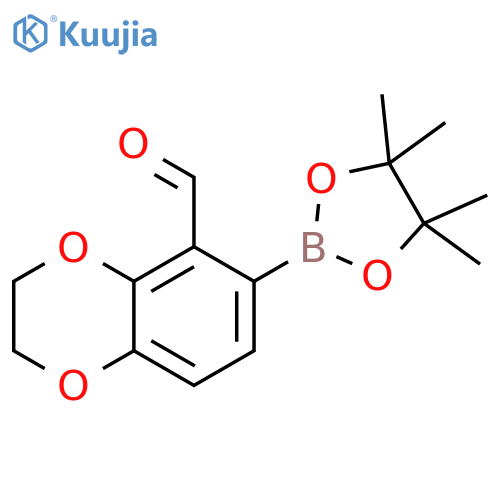 6-(4,4,5,5-Tetramethyl-1,3,2-dioxaborolan-2-yl)-2,3-dihydrobenzo[b][1,4]dioxine-5-carbaldehyde structure