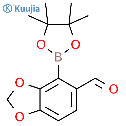 1,3-Benzodioxole-5-carboxaldehyde, 4-(4,4,5,5-tetramethyl-1,3,2-dioxaborolan-2-yl)- structure