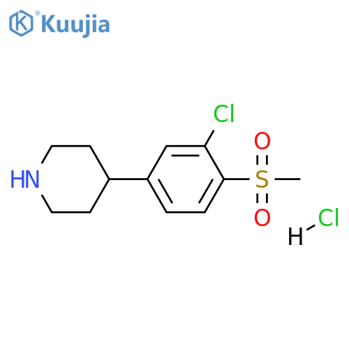 4-(3-Chloro-4-(methylsulfonyl)phenyl)piperidine hydrochloride structure