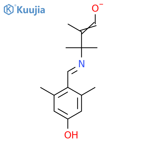 3-{[(2,6-Dimethyl-4-oxocyclohexa-2,5-dien-1-ylidene)methyl]amino}-2,3-dimethylbut-1-en-1-olate structure