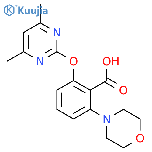 Benzoic acid, 2-[(4,6-dimethyl-2-pyrimidinyl)oxy]-6-(4-morpholinyl)- structure