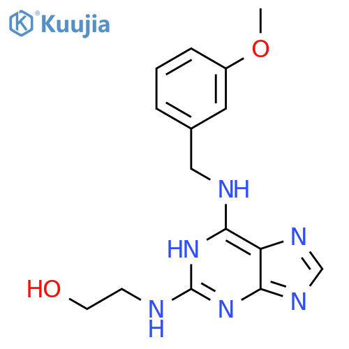 Ethanol, 2-[[6-[[(3-methoxyphenyl)methyl]amino]-1H-purin-2-yl]amino]- structure