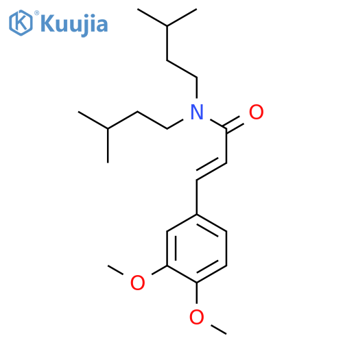 2-Propenamide, 3-(3,4-dimethoxyphenyl)-N,N-bis(3-methylbutyl)-, (E)- structure
