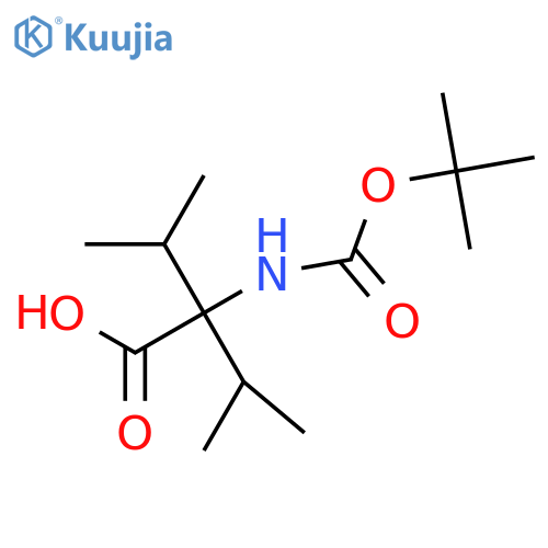 2-{[(Tert-butoxy)carbonyl]amino}-3-methyl-2-(propan-2-yl)butanoic acid structure