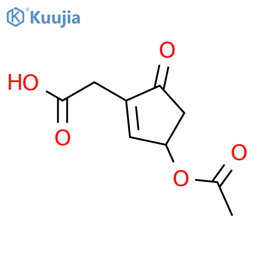 [3-(Acetyloxy)-5-oxocyclopent-1-en-1-yl]acetic acid structure