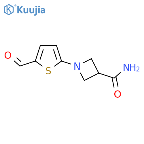 1-(5-Formylthiophen-2-yl)azetidine-3-carboxamide structure