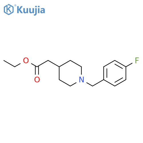 4-Piperidineacetic acid, 1-[(4-fluorophenyl)methyl]-, ethyl ester structure