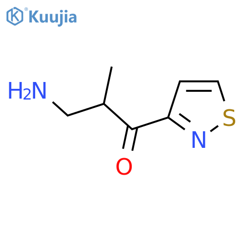 3-Amino-2-methyl-1-(1,2-thiazol-3-yl)propan-1-one structure
