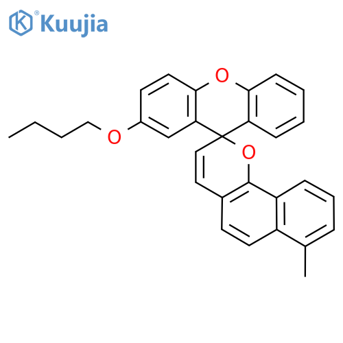2'-Butoxy-7-methylspiro[naphtho[1,2-b]pyran-2,9'-xanthene] structure