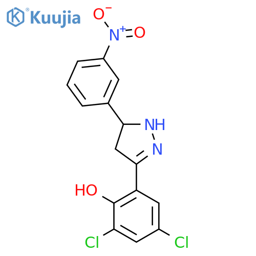 2,4-Dichloro-6-[5-(3-nitrophenyl)pyrazolidin-3-ylidene]cyclohexa-2,4-dien-1-one structure