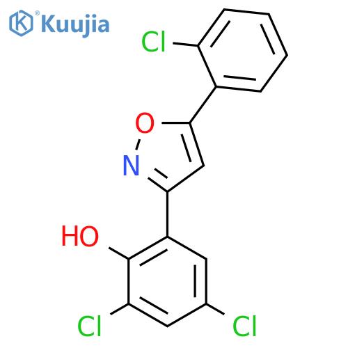 Phenol, 2,4-dichloro-6-[5-(2-chlorophenyl)-3-isoxazolyl]- structure
