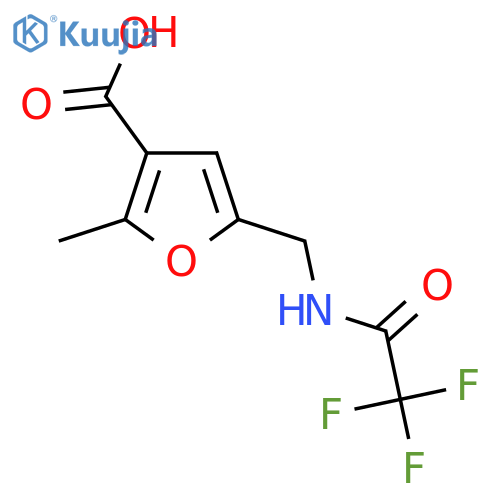 2-Methyl-5-[(trifluoroacetamido)methyl]furan-3-carboxylic acid structure