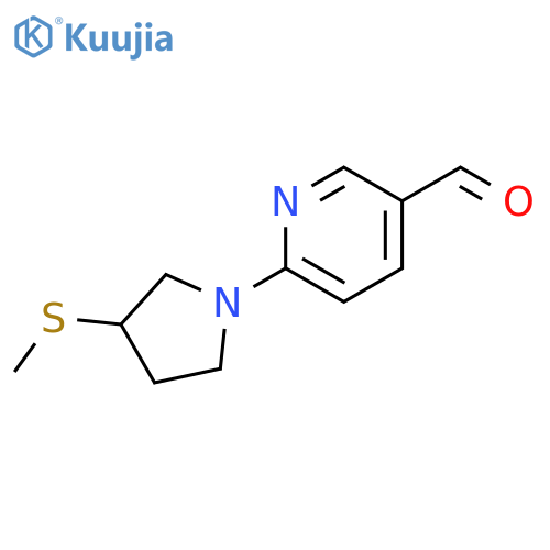3-Pyridinecarboxaldehyde, 6-[3-(methylthio)-1-pyrrolidinyl]- structure