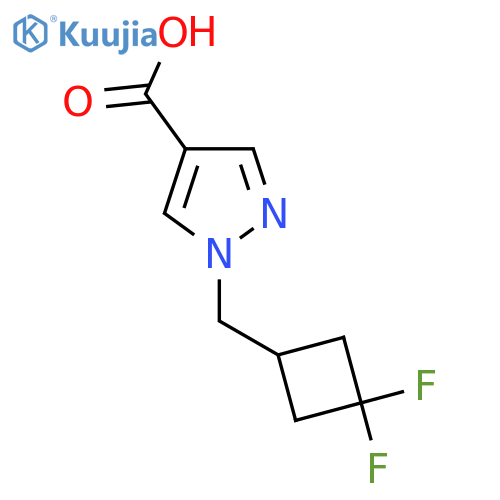 1-[(3,3-difluorocyclobutyl)methyl]-1H-pyrazole-4-carboxylic acid structure