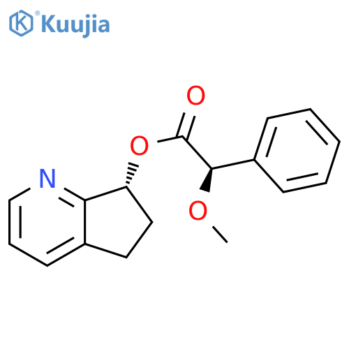 (7R)-6,7-Dihydro-5H-cyclopenta[b]pyridin-7-yl (αR)-α-methoxybenzeneacetate structure
