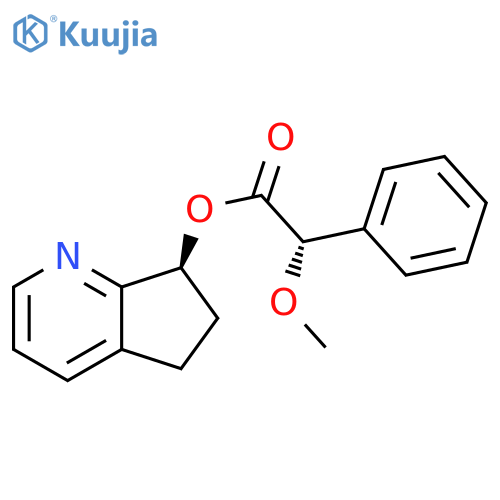 (7S)-6,7-Dihydro-5H-cyclopenta[b]pyridin-7-yl (αS)-α-methoxybenzeneacetate structure