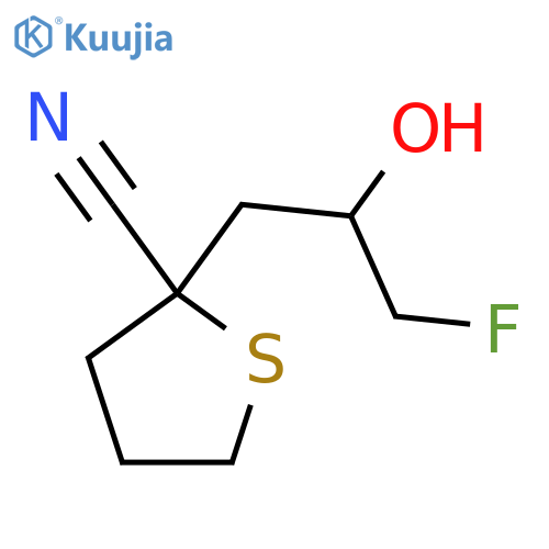 2-(3-Fluoro-2-hydroxypropyl)thiolane-2-carbonitrile structure
