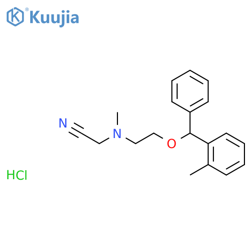 Acetonitrile, (methyl(2-((o-methyl-alpha-phenylbenzyl)oxy)ethyl)amino)-, monohydrochloride structure