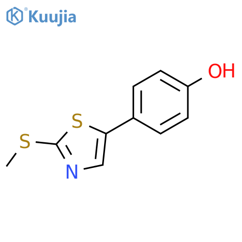 Phenol, 4-[2-(methylthio)-5-thiazolyl]- structure