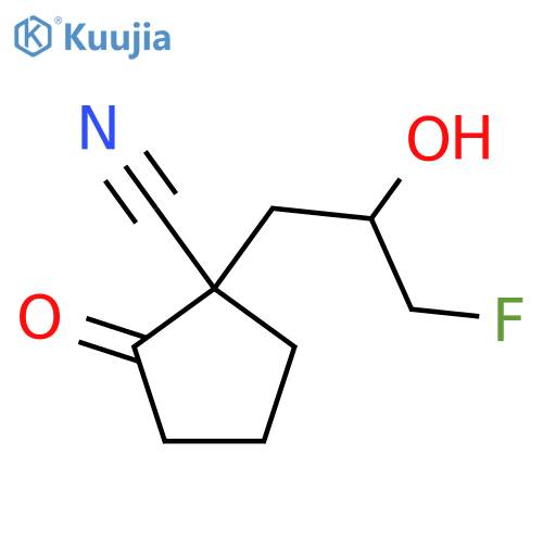 1-(3-Fluoro-2-hydroxypropyl)-2-oxocyclopentane-1-carbonitrile structure