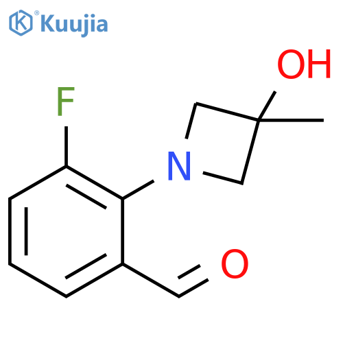 Benzaldehyde, 3-fluoro-2-(3-hydroxy-3-methyl-1-azetidinyl)- structure